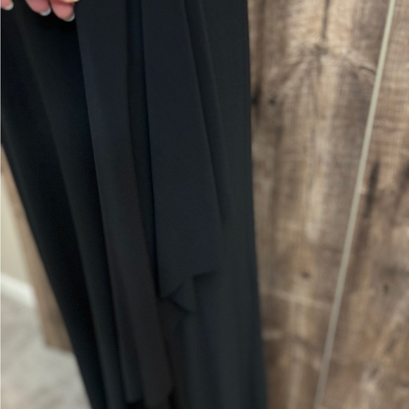 NEW Lauren Ralph Lauren Evening Jersey Black/White Dress with Drape/Slit Size 8 - Picture 4 of 16